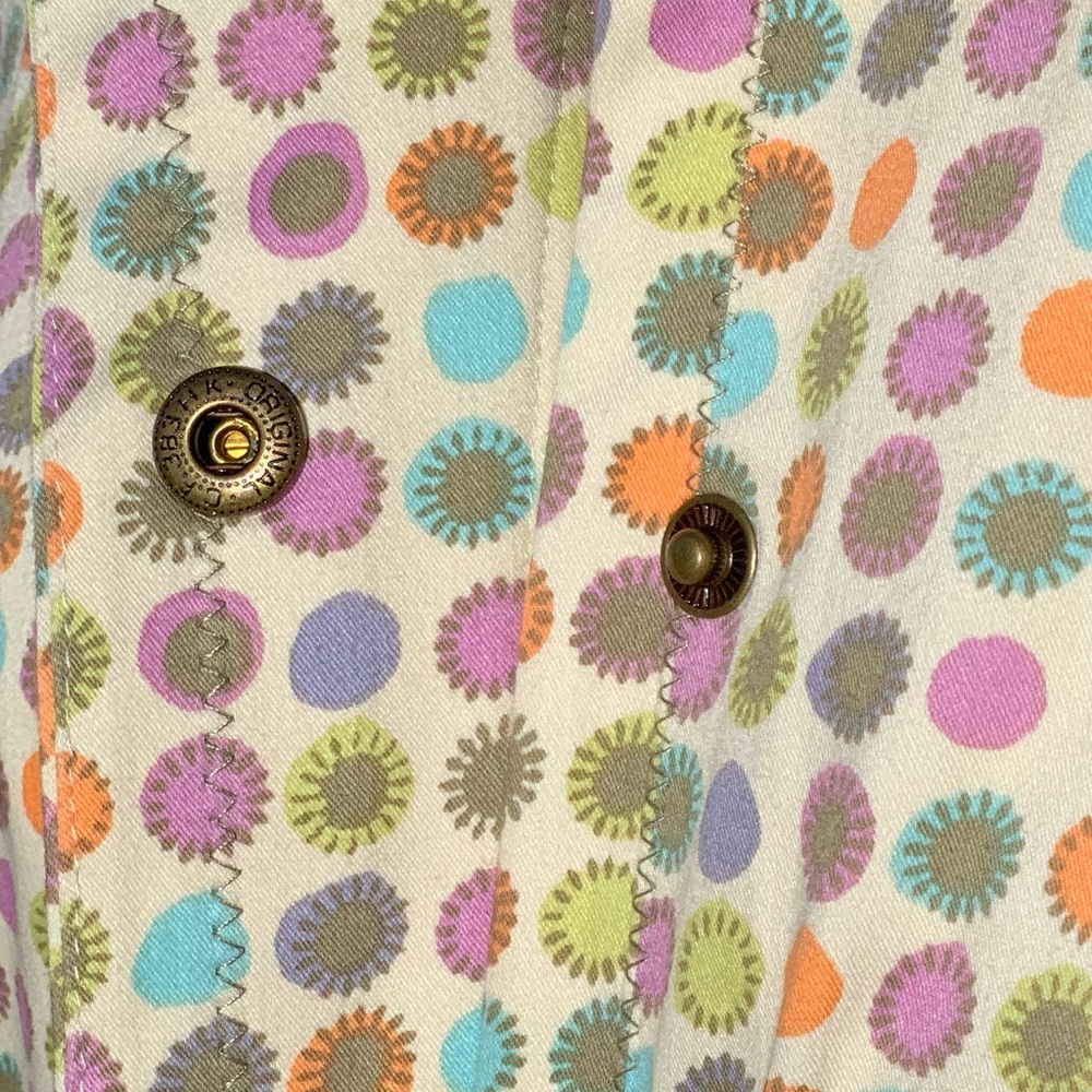 Sigrid Olsen Sport Multi-Colored Polka Dot Button Front Retro Jacket ~ Medium - Picture 6 of 13